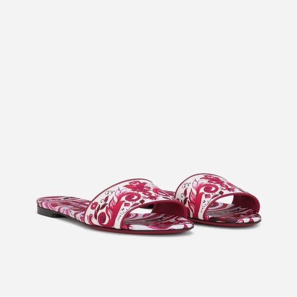 DOLCE & GABBANA PRINTED CANCAS SLIDES SIZE 38.5 - Picture 5 of 17
